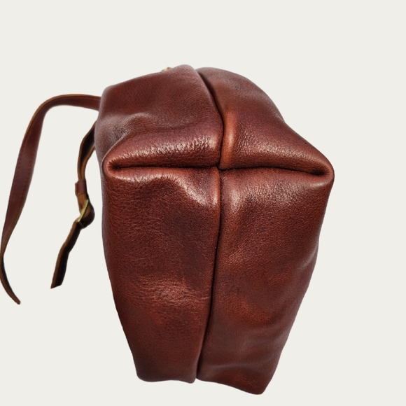 Portland Leather Brown Crossbody BUCKET Bag with Soft Silhouette, EUC - Picture 11 of 16